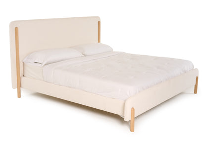 Modrest Electra Modern Ivory Fabric Rubberwood Bed