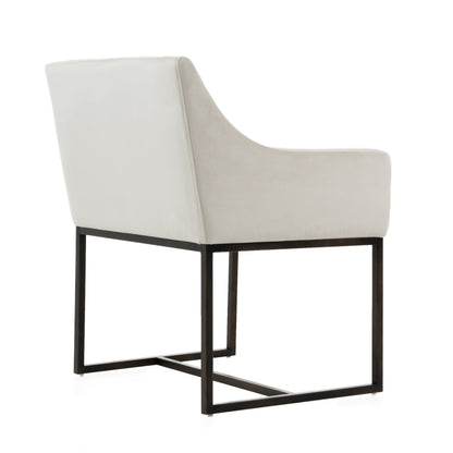 Modrest Elijah Modern Beige and Copper Antique Brass Dining Chair