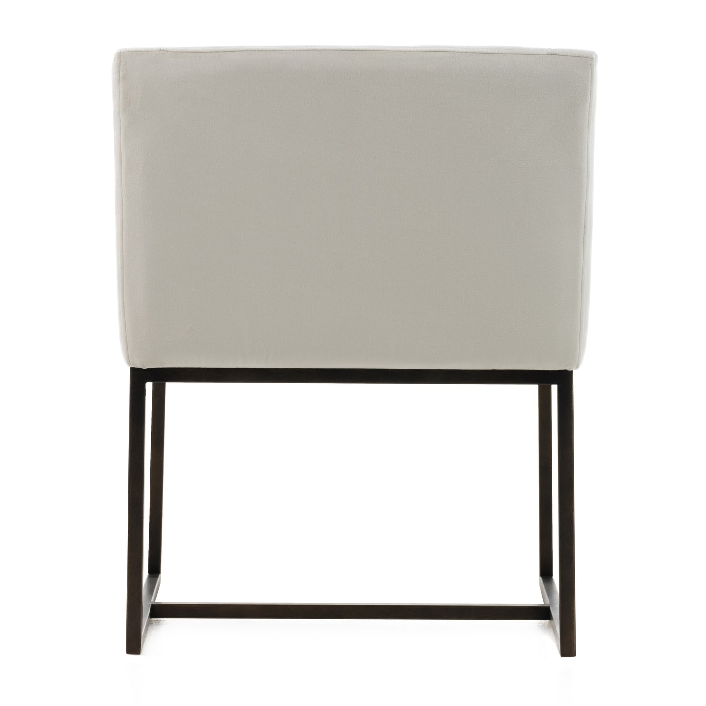 Modrest Elijah Modern Beige and Copper Antique Brass Dining Chair