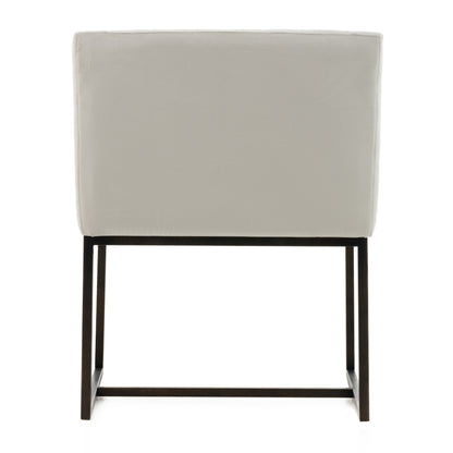 Modrest Elijah Modern Beige and Copper Antique Brass Dining Chair