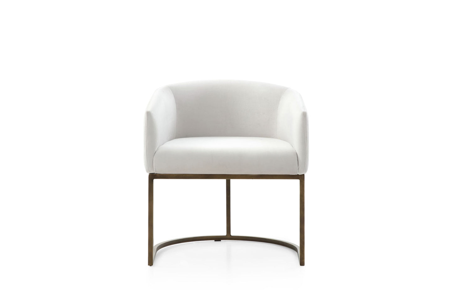 Modrest Elisa Modern Beige Velvet and Brass Dining Chair