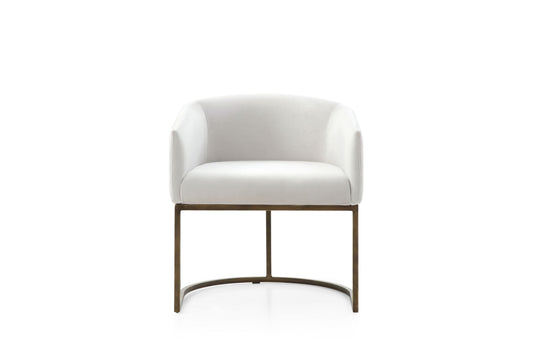 Modrest Elisa Modern Beige Velvet and Brass Dining Chair
