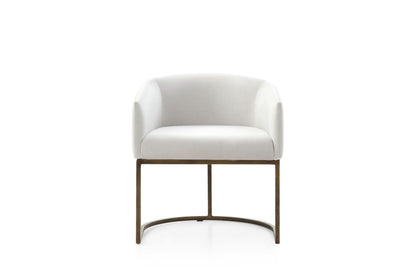 Modrest Elisa Modern Off White and Brass Dining Chair