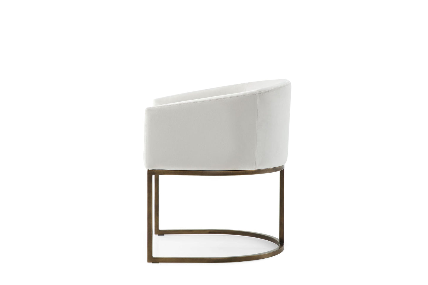 Modrest Elisa Modern Beige Velvet and Brass Dining Chair