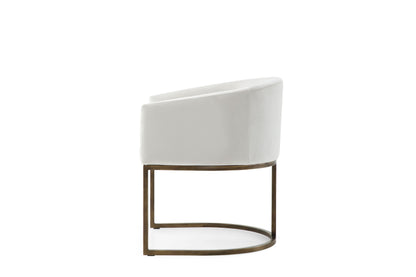Modrest Elisa Modern Beige Velvet and Brass Dining Chair