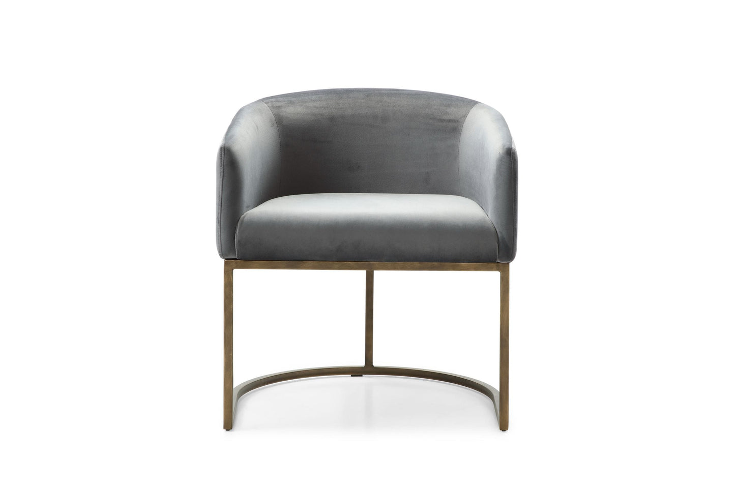 Modrest Elisa Modern Grey Velvet and Brass Dining Chair