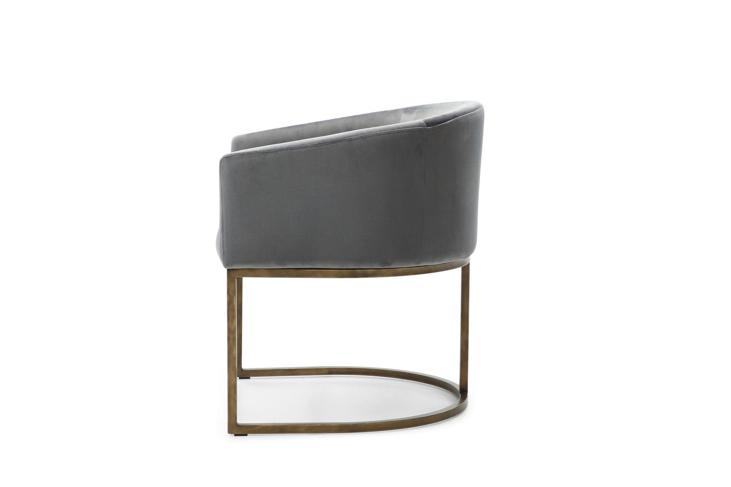 Modrest Elisa Modern Grey Velvet and Brass Dining Chair