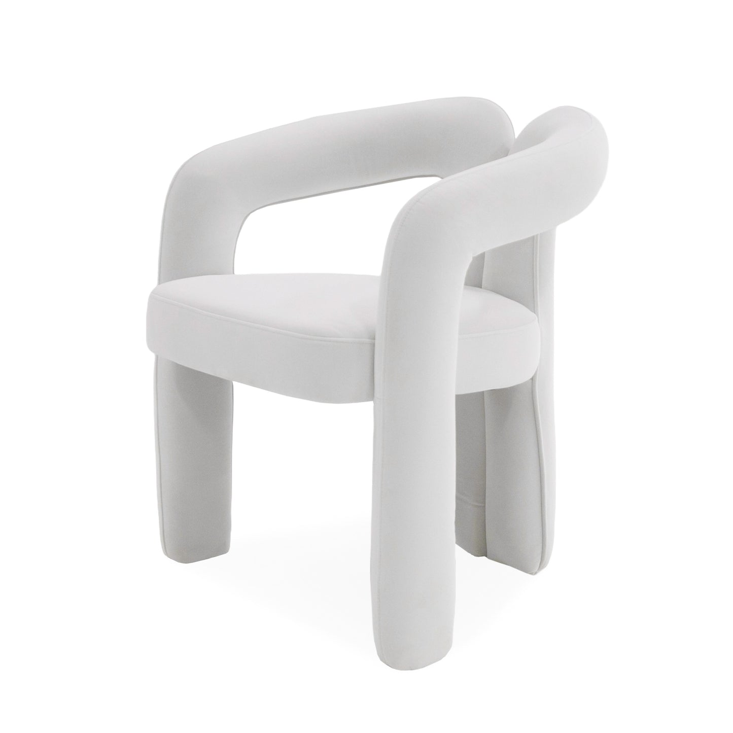 Modrest Ellen Glam White Velvet Dining Chair
