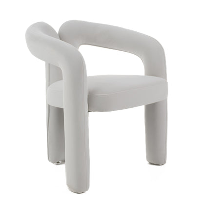 Modrest Ellen Glam White Velvet Dining Chair