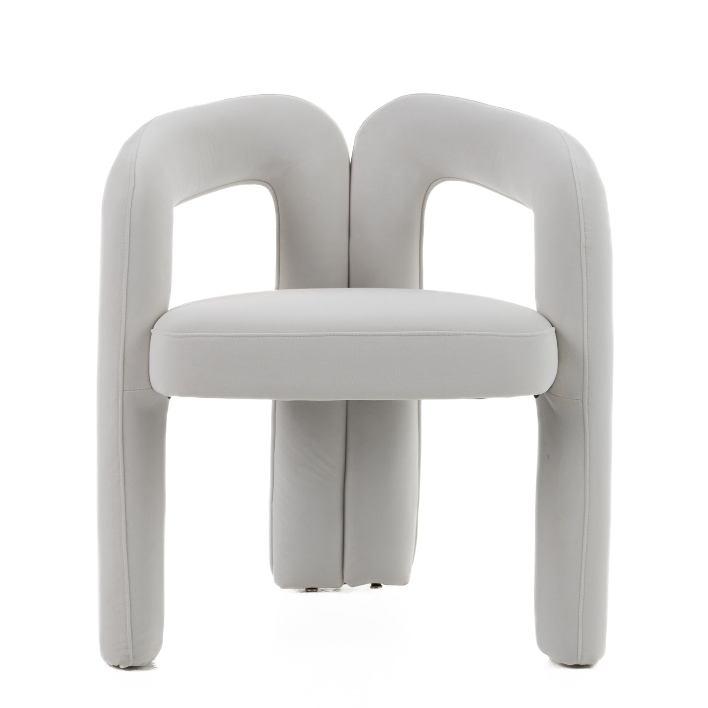Modrest Ellen Glam White Velvet Dining Chair