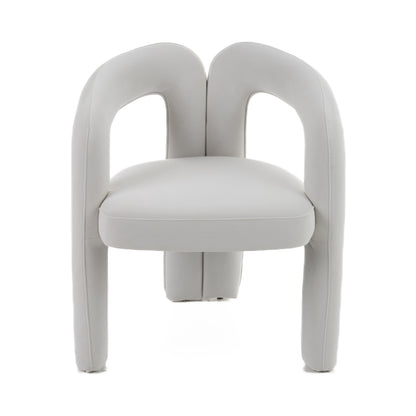 Modrest Ellen Glam White Velvet Dining Chair