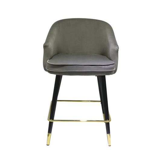 Modrest Elliot Contemporary Grey and Black/Gold Dining Bar Stool
