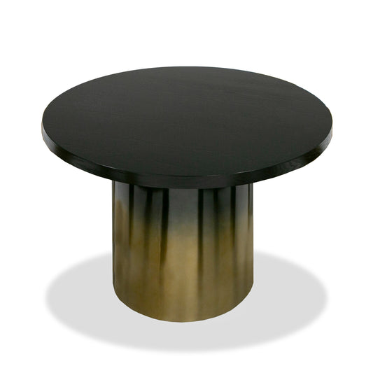 Modrest Elmira Glam Black Ash Gradient Stainless Steel Round Dining Table