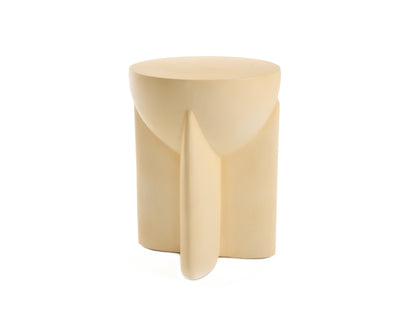 Modrest Elsa Modern Beige Concrete Round End Table