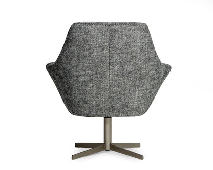 Divani Casa Elvin Modern Dark Grey Fabric Swivel Lounge Chair