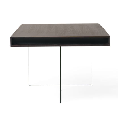 Modrest Encino Modern Timber Chocolate and Glass Dining Table
