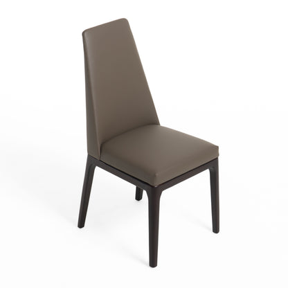 Modrest Encino Modern Taupe and Timber Chocolate Dining Chair