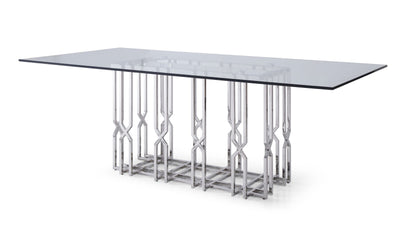 Modrest Ericson Modern Glass and Stainless Steel Dining Table