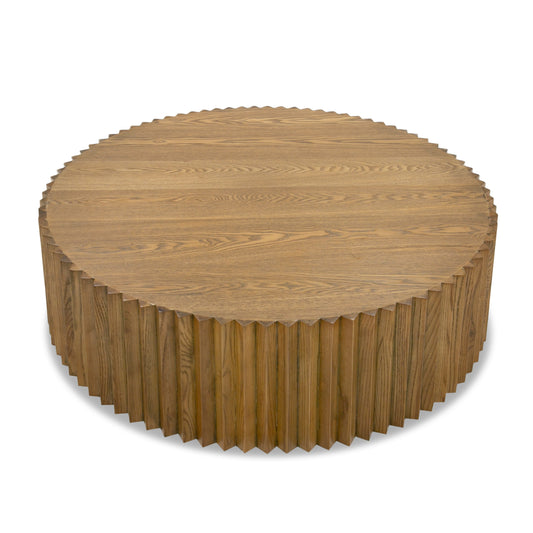 Modrest Espana Modern Walnut Round Coffee Table