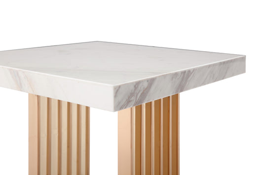 Modrest Kingsley Modern Marble and Rosegold End Table