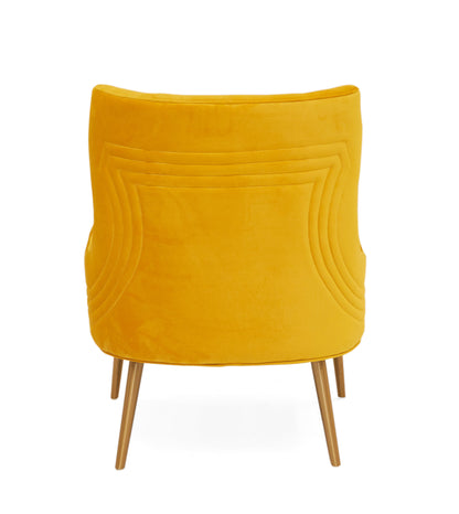 Modrest Everly Contemporary Velvet Yellow Accent Chair