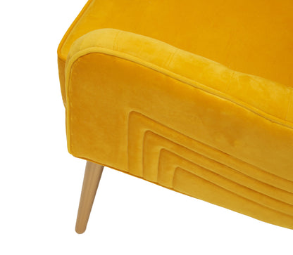 Modrest Everly Contemporary Velvet Yellow Accent Chair