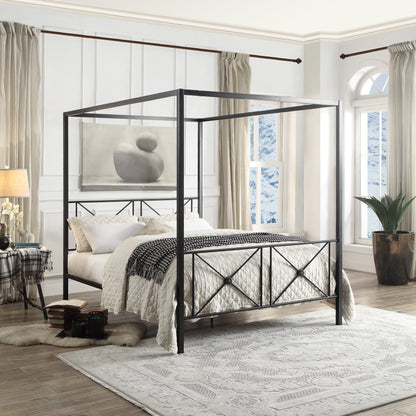 Homelegance Queen Bed Rapa Black Elegant Design with Platform Support 1759-1