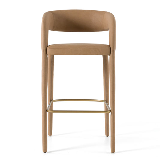Modrest Faerron Modern Tan Leatherette Bar Chair