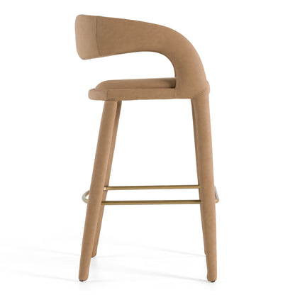 Modrest Faerron Modern Tan Leatherette Bar Chair