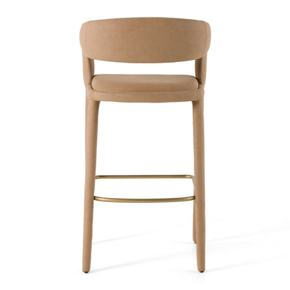 Modrest Faerron Modern Tan Leatherette Bar Chair
