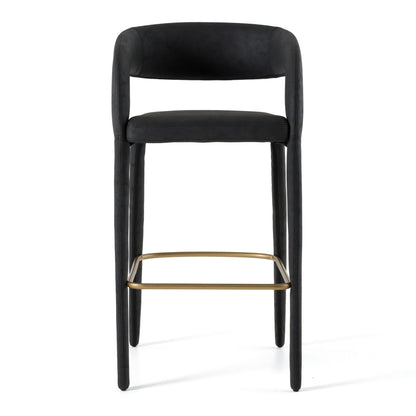 Modrest Faerron Modern Black Leatherette Bar Chair