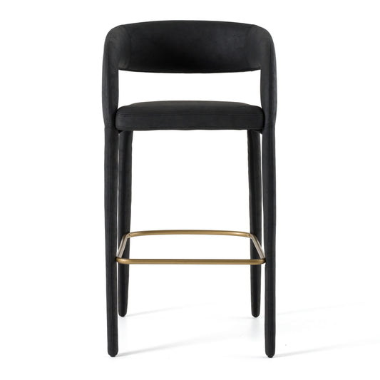 Modrest Faerron Modern Black Leatherette Bar Chair