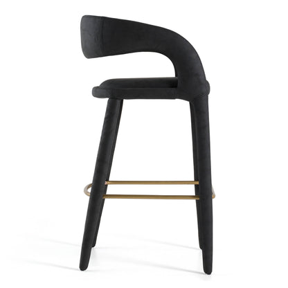 Modrest Faerron Modern Black Leatherette Bar Chair