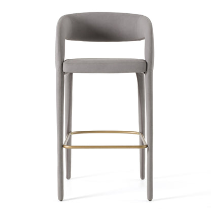 Modrest Faerron Modern Grey Leatherette Bar Chair