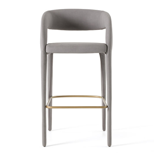 Modrest Faerron Modern Grey Leatherette Bar Chair