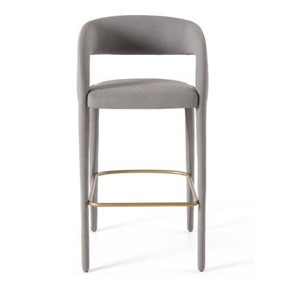 Modrest Faerron Modern Grey Leatherette Bar Chair