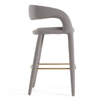 Modrest Faerron Modern Grey Leatherette Bar Chair