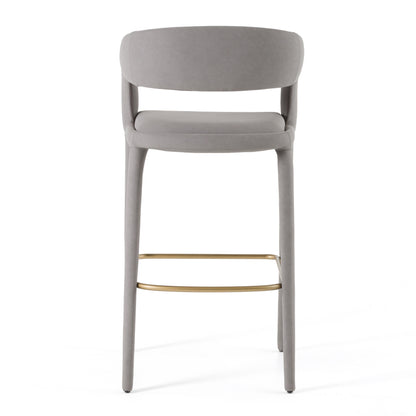 Modrest Faerron Modern Grey Leatherette Bar Chair