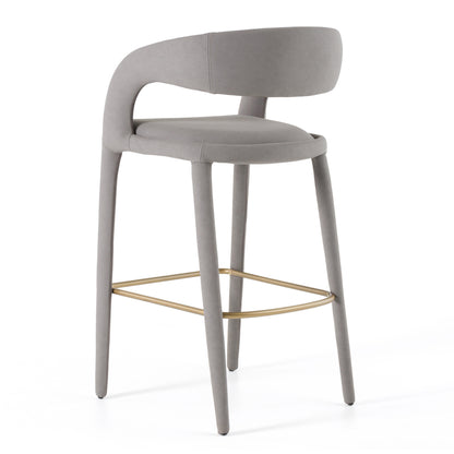 Modrest Faerron Modern Grey Leatherette Bar Chair