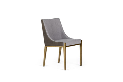 Modrest Fairview Modern Grey and Brass Dining Chair