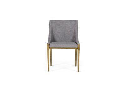 Modrest Fairview Modern Grey and Brass Dining Chair