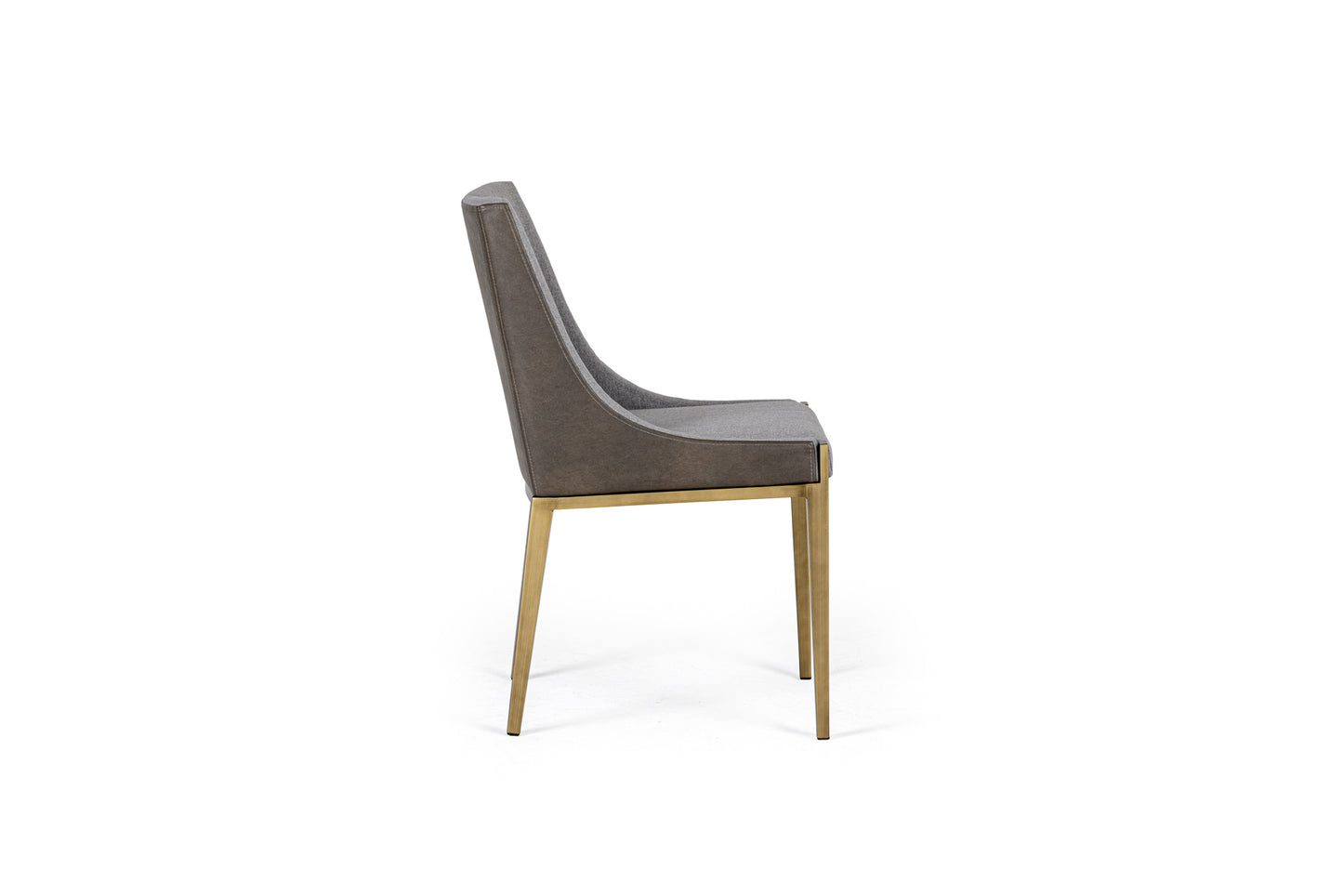 Modrest Fairview Modern Grey and Brass Dining Chair