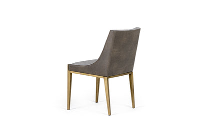 Modrest Fairview Modern Grey and Brass Dining Chair