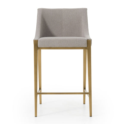 Modrest Fairview Contemporary Grey Brass Counter Stool