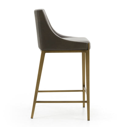 Modrest Fairview Contemporary Grey Brass Counter Stool
