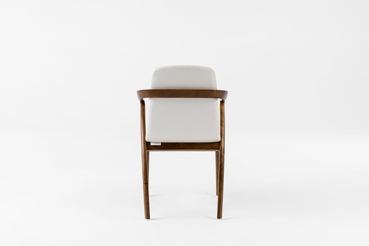 Modrest Falcon Mid-Century Walnut and Cream Dining Chair