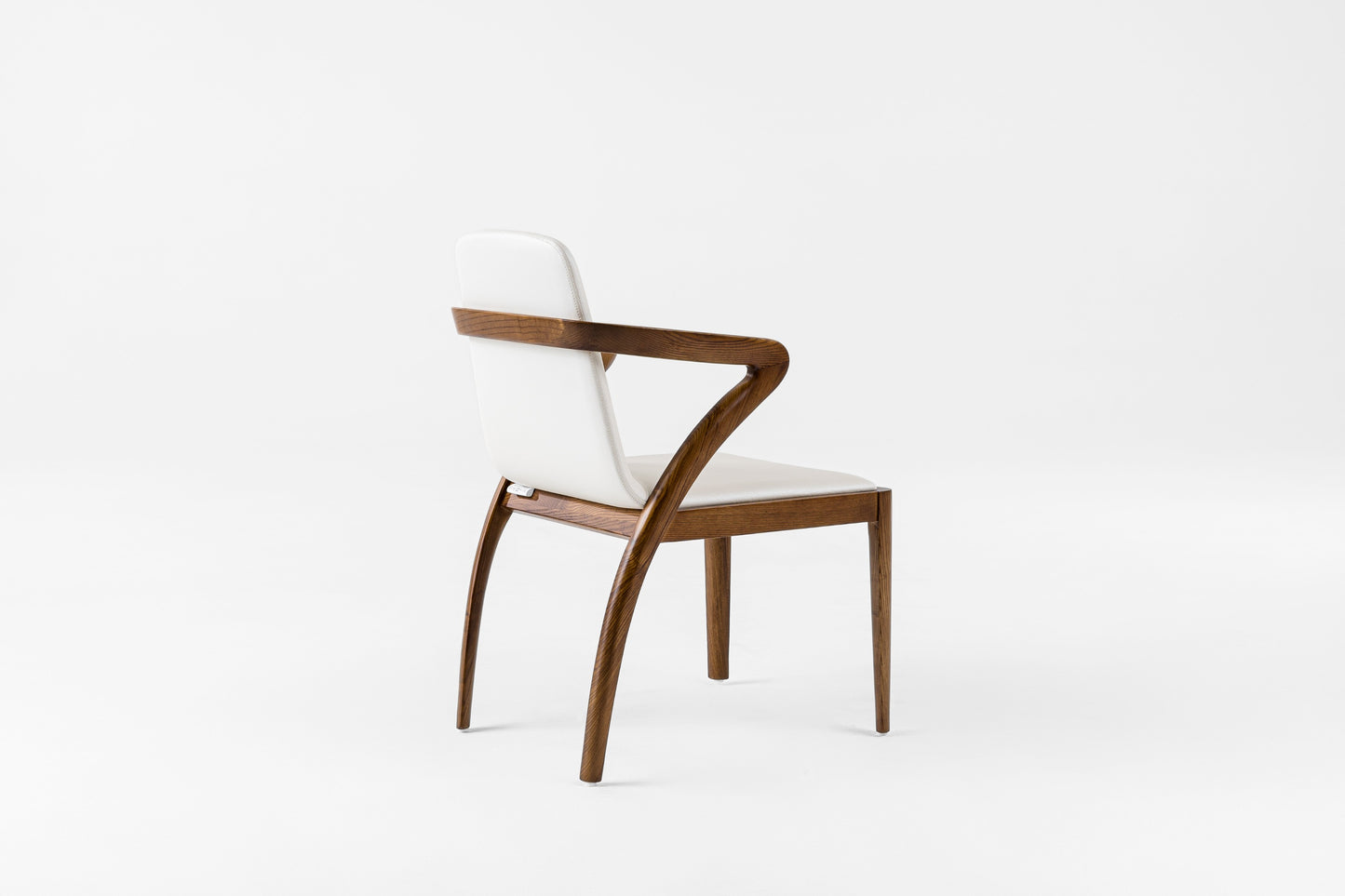 Modrest Falcon Mid-Century Walnut and Cream Dining Chair