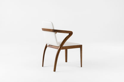 Modrest Falcon Mid-Century Walnut and Cream Dining Chair