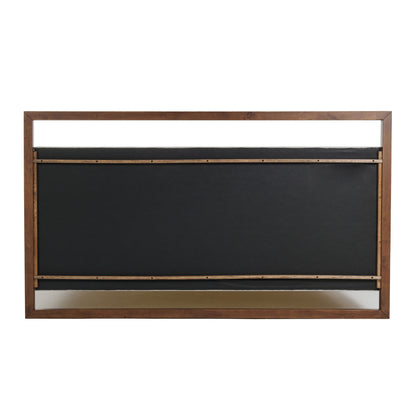 Cal King Nova Domus Falcor Modern Grey Fabric and Walnut Veneer Bed