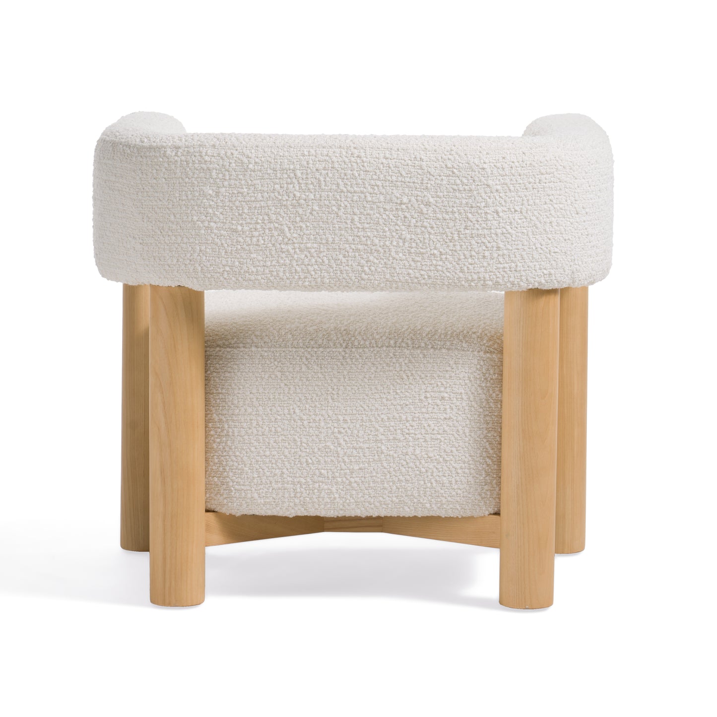 Modrest Fang Modern White Fabric and Wood Accent Chair